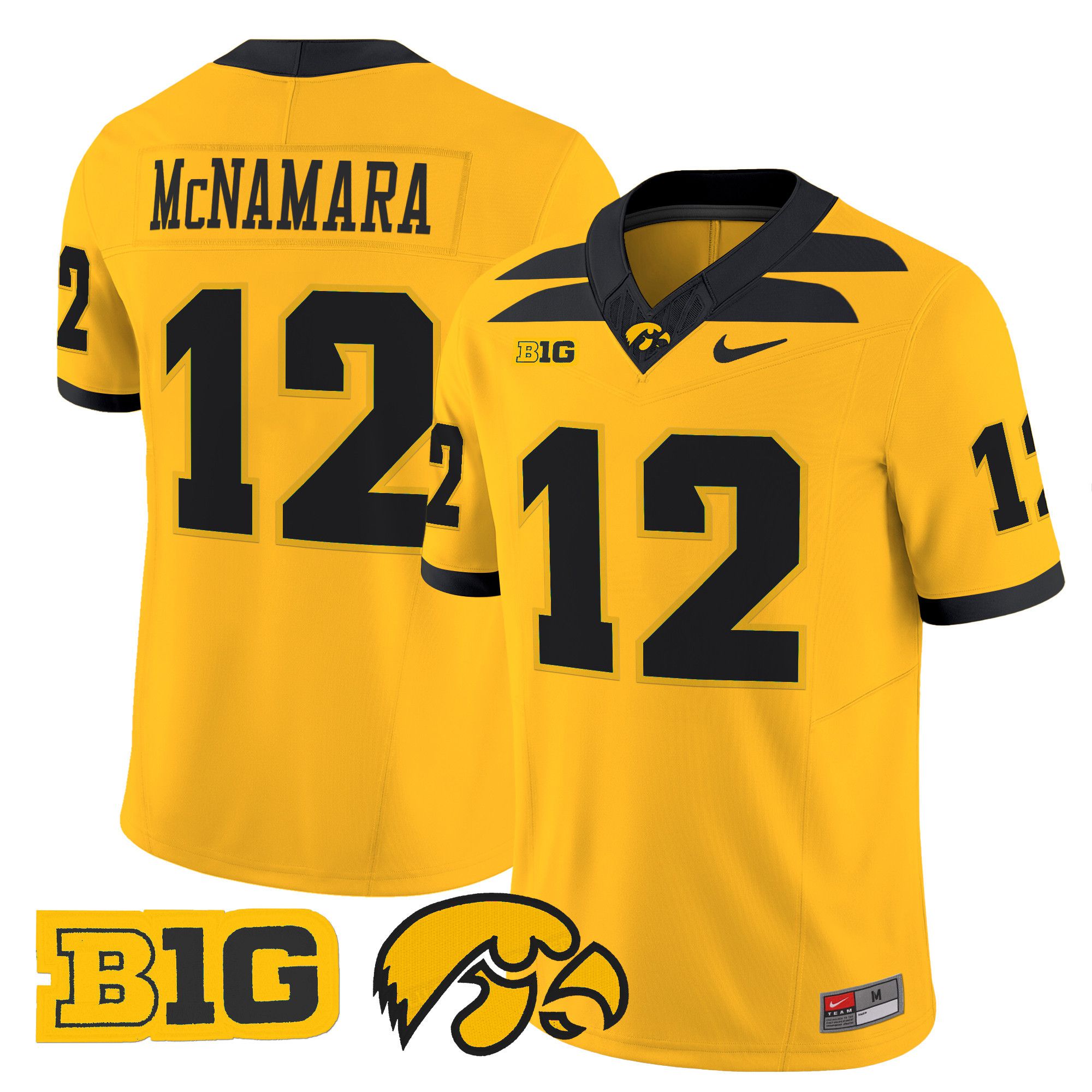 Men Iowa Hawkeyes #12 Mcnamara Yellow Nike 2024 Vapor Limited NCAA Jersey style 1->ncaa teams->NCAA Jersey